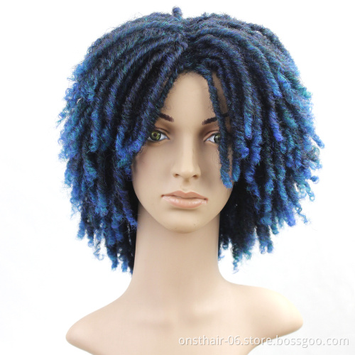 Soft Short 613 Synthetic Wigs For Black Women 14"Inch High Temperature Fiber Dreadlock Ombre Burg Crochet Locs Braid Twist Wigs